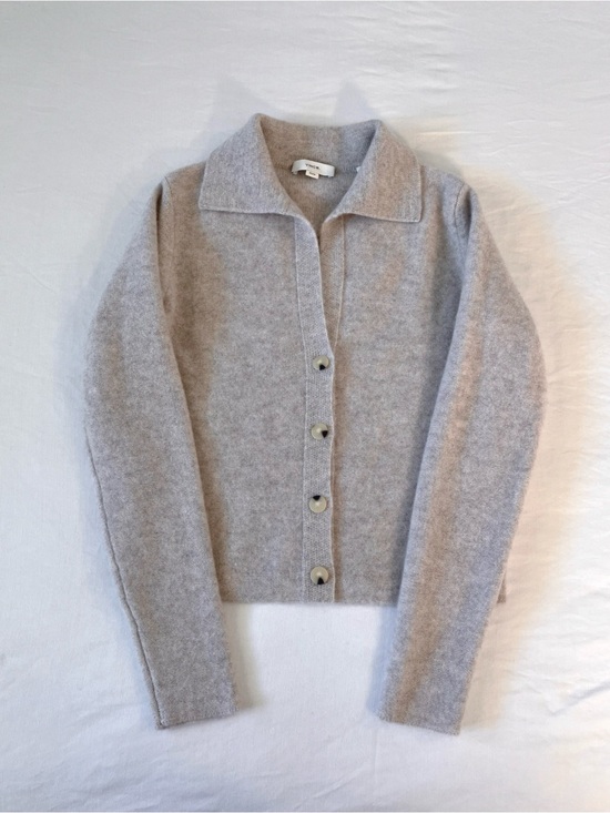 Vince Sweaters - NWOT Vince Minimalist Luxury 100% Cashmere Cream Beige Polo Cardigan Sweater